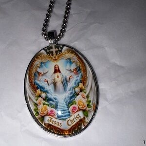 Silver Jesus Christ Pendant Necklace New